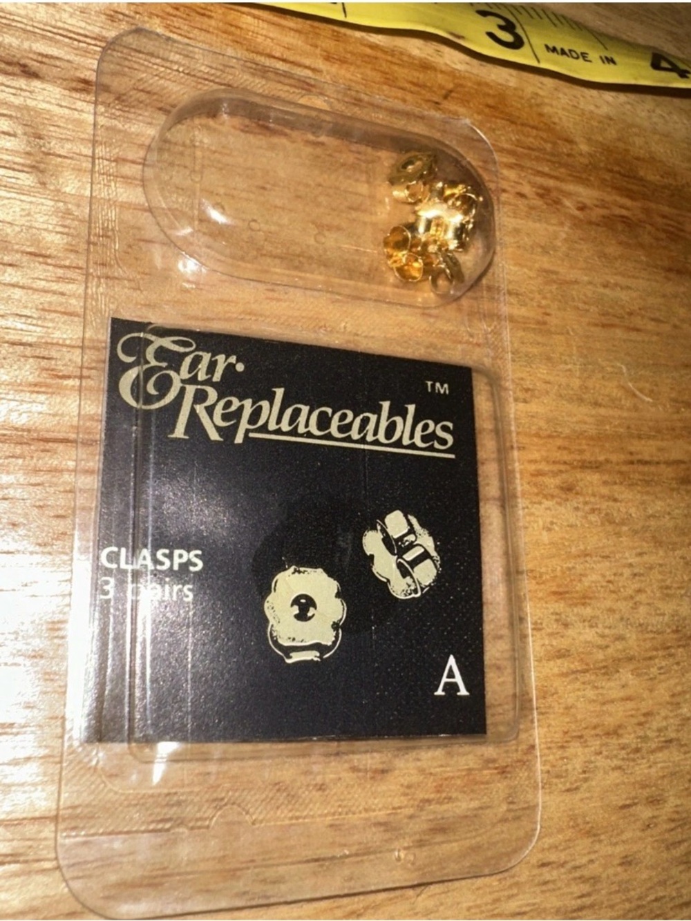 Ear Replaceables Gold Earring Clasps (3 Pairs)